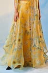 Buy_Label RSD_Yellow Cape And Skirt Organza Hand Embroidered Glass Beads Sweetheart Set _Online_at_Aza_Fashions