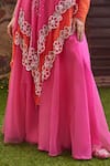 Buy_Label RSD_Pink Cape Georgette Hand Embroidered Floral One Shoulder Skirt Set _Online_at_Aza_Fashions