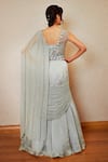 Shop Label Rsd Blue Bodice And Belt Mesh Embellished Bugle Beads Sequin Draped Saree Gown at Aza Fashions Shop_Label Rsd_Blue Bodice And Belt Mesh Embellished Bugle Beads Sequin Draped Saree Gown_at_Aza_Fashions