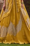 Buy_Label RSD_Yellow Peplum Blouse And Lehenga Satin Organza Sequin Set With Asymmetric _Online_at_Aza_Fashions