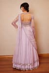 Shop_Label RSD_Purple Anarkali Jacket Organza Embellished Floral Sequin Sheer With Lehenga _at_Aza_Fashions