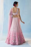 Shop_Label RSD_Pink Lehenga And Drape Georgette Embellished Pearls Floral Saree With Blouse _at_Aza_Fashions