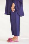 Buy_Ilk_Purple Top Silk Crepe Smocking Round Luna Smocked Tunic With Pant  _Online_at_Aza_Fashions