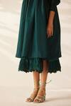 Buy_Ilk_Green Silk Embroidered Thread Whimsy Smocked Bodice Layered Dress  _Online_at_Aza_Fashions