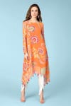 Buy_Sajeda A Lehry_Orange Georgette Printed And Hand Embroidered Floral Ananya Kurta With Dhoti Pant _at_Aza_Fashions