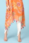 Buy_Sajeda A Lehry_Orange Georgette Printed And Hand Embroidered Floral Ananya Kurta With Dhoti Pant _Online_at_Aza_Fashions