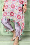 Sajeda A Lehry_Purple Georgette Sequins, Beads, Tara Mandala Print Kurta And Dhoti Pant Set _Online_at_Aza_Fashions