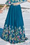 Nea by Nikita Tiwari_Blue Viscose Georgette Hand Guldasta Blouse With Lehenga _Online_at_Aza_Fashions