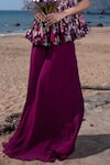 Buy_Nea by Nikita Tiwari_Purple Viscose Georgette Floral Pattern Peplum Kurta Sharara Set _Online_at_Aza_Fashions