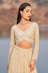 Nidhika Shekhar_Gold Lehenga And Blouse Georgette Bahaar E Jalsaa Sunehri Bridal Set _Online_at_Aza_Fashions