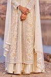 Shop_Nidhika Shekhar_Ivory Kurta And Dupatta Net & Organza Utsav Chamakate Jalsaa Lehenga Set _Online_at_Aza_Fashions