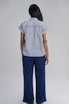 Shop_Terra Luna_Blue 100% Organic Handloom Cotton Solid Party Straight Pant _at_Aza_Fashions