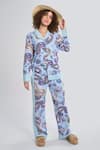 Buy_Terra Luna_Blue 100% Organic Handloom Cotton Printed Paisley Selene Pant _at_Aza_Fashions