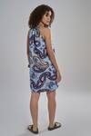 Shop_Terra Luna_Blue Cotton Halter Neck Selene Paisley Print Dress _at_Aza_Fashions