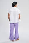 Shop_Terra Luna_Purple 100% Organic Handloom Cotton Plain Aurora Trouser _at_Aza_Fashions