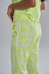 Terra Luna_Yellow 100% Organic Handloom Cotton Print Bloom Fleur Trouser _Online_at_Aza_Fashions