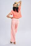 Shop_Terra Luna_Orange 100% Organic Handloom Cotton Print Striped Aurora Candy Trouser _at_Aza_Fashions