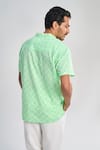 Shop_Terra Luna_Green 100% Organic Handloom Oxford Cotton Woven Comet Check Pattern T-shirt _at_Aza_Fashions