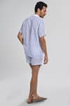 Terra Luna_Sky Blue 100% Linen Stripes Pattern Shirt _Online_at_Aza_Fashions