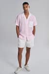 Buy_Terra Luna_Pink 100% Linen Pinstripes Shirt _at_Aza_Fashions