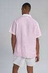Shop_Terra Luna_Pink 100% Linen Pinstripes Shirt _at_Aza_Fashions