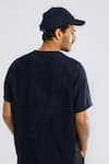 Shop_Terra Luna_Black Linen Solid T-shirt _at_Aza_Fashions