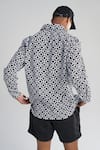 Shop Terra Luna Black Cotton The Mystical Popover Geometric Pattern Shirt at Aza Fashions Shop_Terra Luna_Black Cotton The Mystical Popover Geometric Pattern Shirt _at_Aza_Fashions