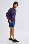 Terra Luna_Purple 100% Organic Handloom The Mystical Popover Paisley Pattern Shirt _Online_at_Aza_Fashions