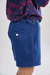 Terra Luna_Blue 100% Organic Handloom Oxford Cotton Solid The Chino Vacay Shorts _Online_at_Aza_Fashions