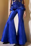 Pankaj & Nidhi_Blue Jacket Tulle Embellished The Xv Cutout Peplum Pant Set  _Online_at_Aza_Fashions