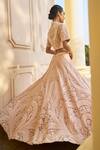 Shop_Pankaj & Nidhi_Peach Tulle + Silk Organza The Xv Cord Blouse And Lehenga Set  _at_Aza_Fashions