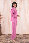 Shop_Farha Syed_Magenta Banarasi Brocade Woven Floral Notched Lapel Collar Blazer And Pant Set _Online_at_Aza_Fashions