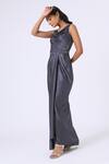 Kelaayah_Grey Imported Satin Embroidered Zardozi Cowl Orchid Placement Gown _Online_at_Aza_Fashions