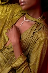 Itrh_Green Net Embellished Crystal Lapel Collar Sparkle Shirt Pant Set _Online_at_Aza_Fashions