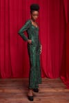 Buy_Itrh_Green Italian Crepe Embellished Crystal Sweetheart Verde Jumpsuit  _Online_at_Aza_Fashions