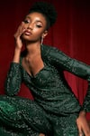 Shop_Itrh_Green Italian Crepe Embellished Crystal Sweetheart Verde Jumpsuit  _Online_at_Aza_Fashions