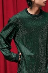 Itrh_Green Italian Crepe Embellished Jade Gem Long Sweatshirt And Pant Set _Online_at_Aza_Fashions