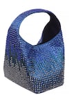 ETCETERA_Blue Rhinestones Embellished Mini Bag _Online_at_Aza_Fashions