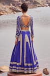 Shop_Nidhika Shekhar_Blue Lehenga And Blouse Organza & Satin Embroidered Sequins Jashan-e-utsav Set _at_Aza_Fashions