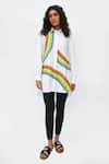 Studio Moda India_White 100% Cotton Solid Collar The Ivy Rainbow Shirt  _Online_at_Aza_Fashions