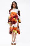 Buy_Studio Moda India_White Bemberg Printed Tree Round The Sienna Dress  _at_Aza_Fashions