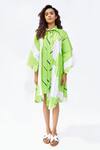 Studio Moda India_Green 100% Cotton Printed Abstract Collar The Annona Dress  _Online_at_Aza_Fashions