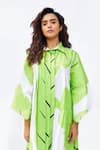 Buy_Studio Moda India_Green 100% Cotton Printed Abstract Collar The Annona Dress  _Online_at_Aza_Fashions