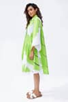 Shop_Studio Moda India_Green 100% Cotton Printed Abstract Collar The Annona Dress  _Online_at_Aza_Fashions