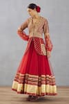 Torani_Red Lehenga Butterfly Net And Jacket Heavy Raw Silk Sindoori Jhilmil & Set _Online_at_Aza_Fashions