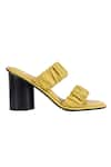 Vanilla Moon_Yellow Peter Plain Ruched Heels _Online_at_Aza_Fashions