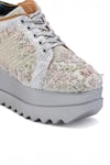 Shop_Anaar_Green Zardosi Floral Motif Embroidered Wedding Wedge Sneakers _at_Aza_Fashions