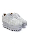 Buy_Anaar_Green Cutdana Notting Hill Embellished Wedding Wedge Sneakers _at_Aza_Fashions