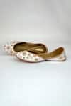 Buy_Pixie Pearlz_White Nakshi Noor Floral Embroidered Juttis _at_Aza_Fashions