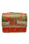 The Garnish Company_Orange Surabhi Sequin Work Sling Bag _Online_at_Aza_Fashions